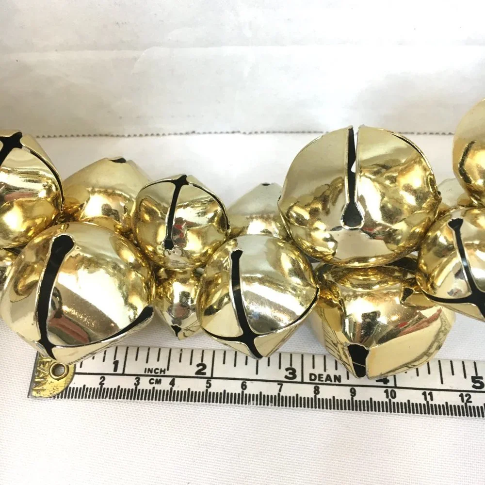Door Bell Wreath Gold Jingle Bells Gold Bow